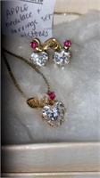 Apple CZ necklace and matching earrings