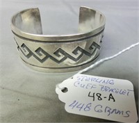 A- Sterling cuff bracelet 44.8gr.
