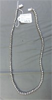 D- 24" Sterling bead necklace 62.3gr.
