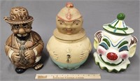 3 Cookie Jars Lot Collection