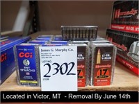 LOT, (1,050 +/-) ROUNDS OF ASSORTED .17 MACH 2