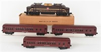 LIONEL 2352 ENGINE,A ND 3 PASSENGER CARS