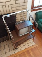 Rolling TV Cart With GE TV