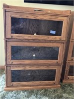 36" wide x 48" tall 3 Section Oak Lawyer's Bookcas