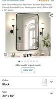 New - Wall Mount Mirror for Bathroom, Brushed