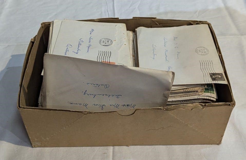 Box of 1930's to 1950's War Time Letters