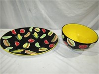 18" Platter & Serving Bowl Has Very Tiny Chip