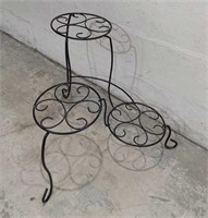 Vintage 3 Tier Wrought Iron Plant Stand U13B