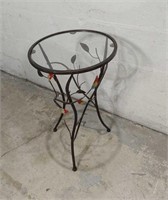 Wrought-iron Leaf Decorated Glasstop Table U15F