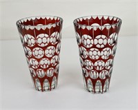 Antique Czech Bohemian Glass Vases