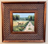 Framed Canvas Painting Not Signed