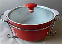 Covered Casserole With Metal Caddy
