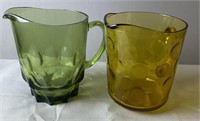 2 Mid Century Modern 6-1/2'' Pitchers