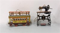 Vintage German Sewing machine & Double decker bus
