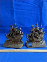 Cast Iron Ship Bookends