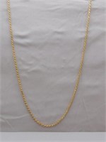 28" GOLD OVER SILVER NECKLACE. 20 GRAMS.