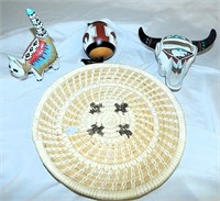 Native American Coiled Basket & More