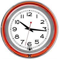 Trademark Global 14 in  Double Ring Neon Clock