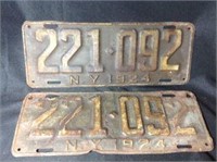 1924 NY License Plates Sets