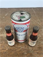Budweiser Lot Can and Salt & Pepper Shakers