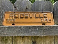 1962 REIDSVILLE CITY TAG