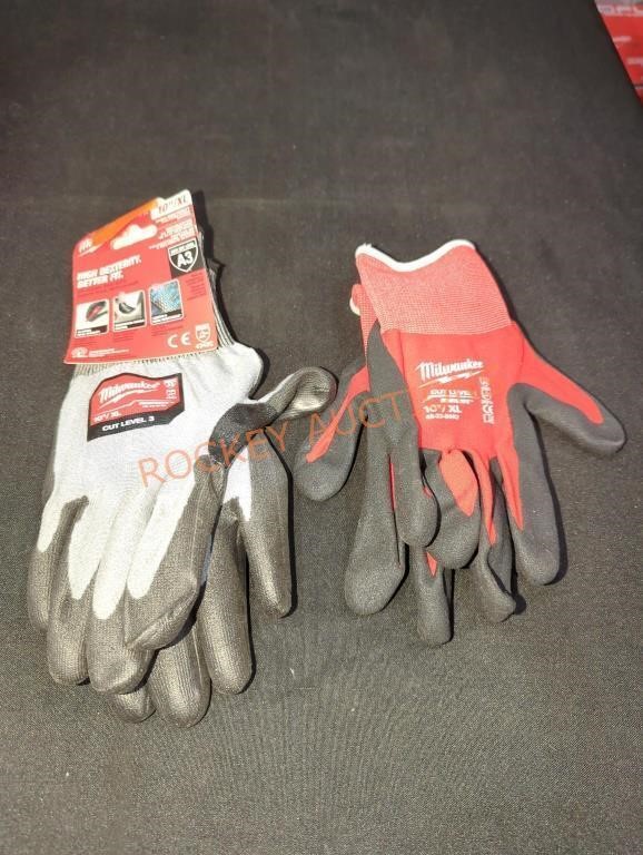 Milwaukee 10"/XL 2-Pair Dipped Work Gloves