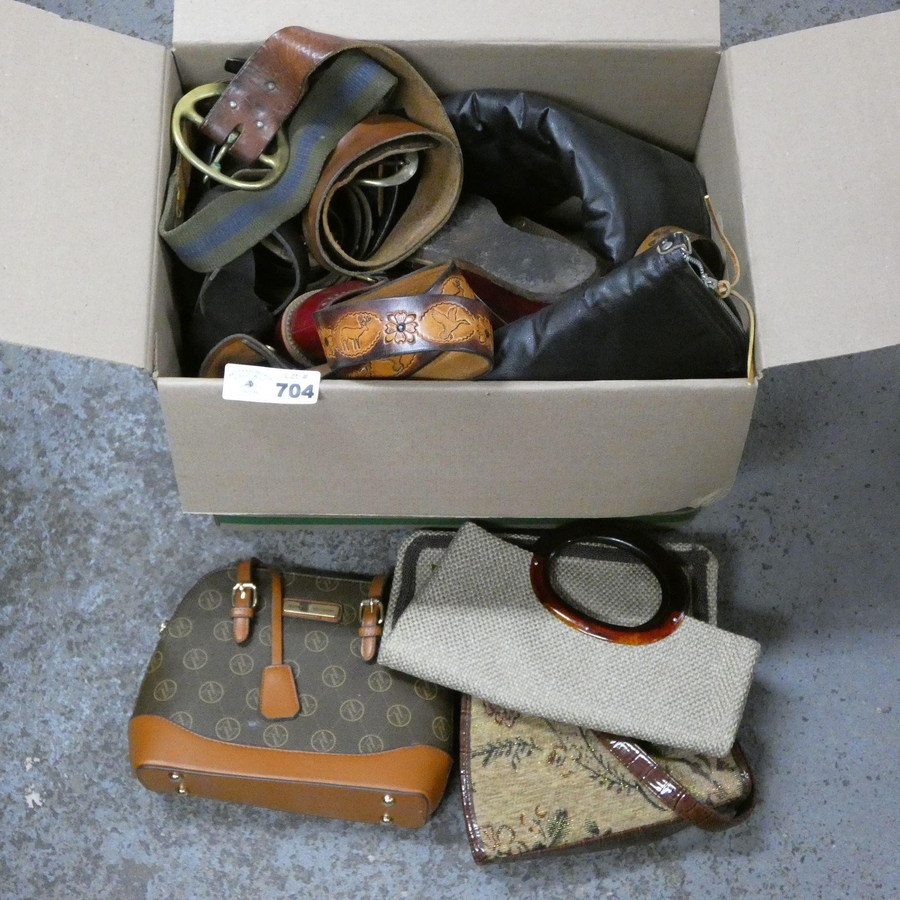 Vintage Leather Belts, Handbags, Gun Cases, Etc