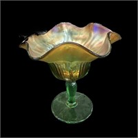 6 “ Northwood Carnival  Glass Pedestal Dish