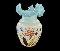 6.5 “  Fenton Bristol Blue Glass Vase