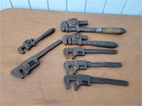 (7) Assorted Antique Adjustable Wrenches