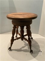 VTG Oak Claw Foot Piano Stool