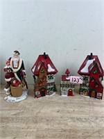 North Pole Series Ceramic Houses with Santa Figure