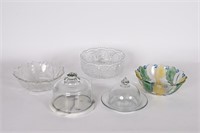 Vintage Glass Fruit Bowsl, Cheese Plates w/ Dome