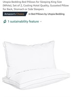 NEW King Size Set of 2 Pillows, White 

*1