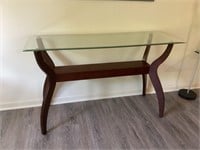 Wood and Glass sofa table