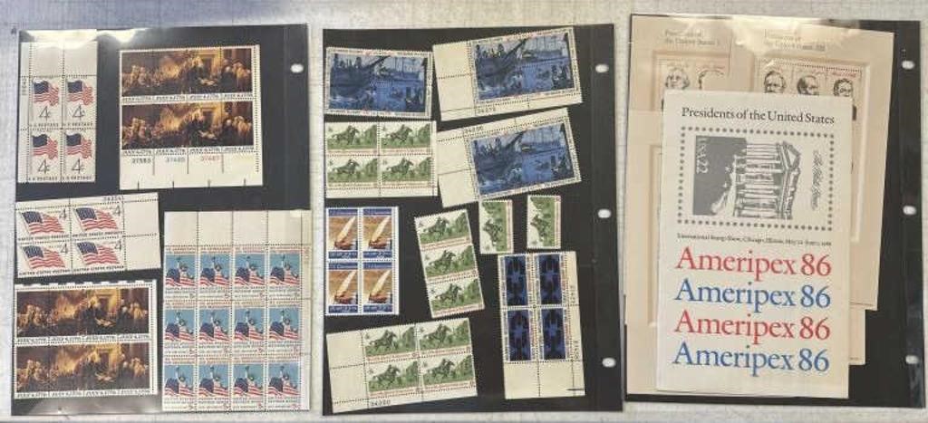 US Blocks of Stamps Unused & America’s 86 Set of