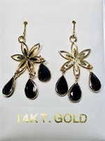 $1400 14K Gold Sapphire Earrings 26-JM27