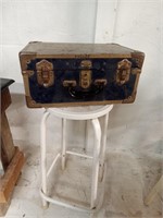 Metal stand & vintage luggage case