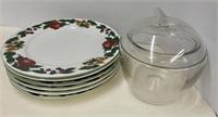 Glass Apple Canister & The Cades Cove Plates