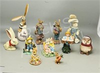 resin figurines - mostly bunnies
