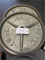 (2) 45 lbs Metal Weight Plates