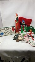 Handmade Christmas Wooden, Stockings, Snowmen