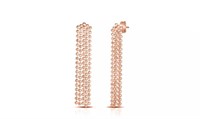 Italy 14K Rose Gold Pl Sterling  Drop Earrings