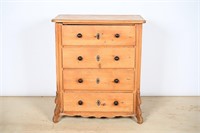 Antique Primitive Pitch Pine Chest Of Drawers