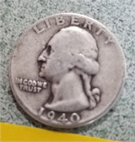 1 1940 Silver Quarter