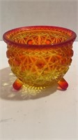 Fenton Amberina Daisy & Button Footed Glass