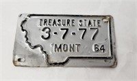 Montana 1964 Bicycle License Plate