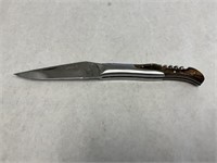 9" D-2 Steel Blade Open Hardwood Handle Knife