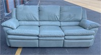 Seafoam Green Reclining Leather Editions Couch