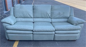 Seafoam Green Reclining Leather Editions Couch
